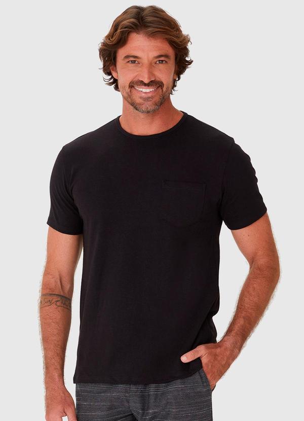 Malwee - Camiseta Masculina Bolso Frontal Preto 4