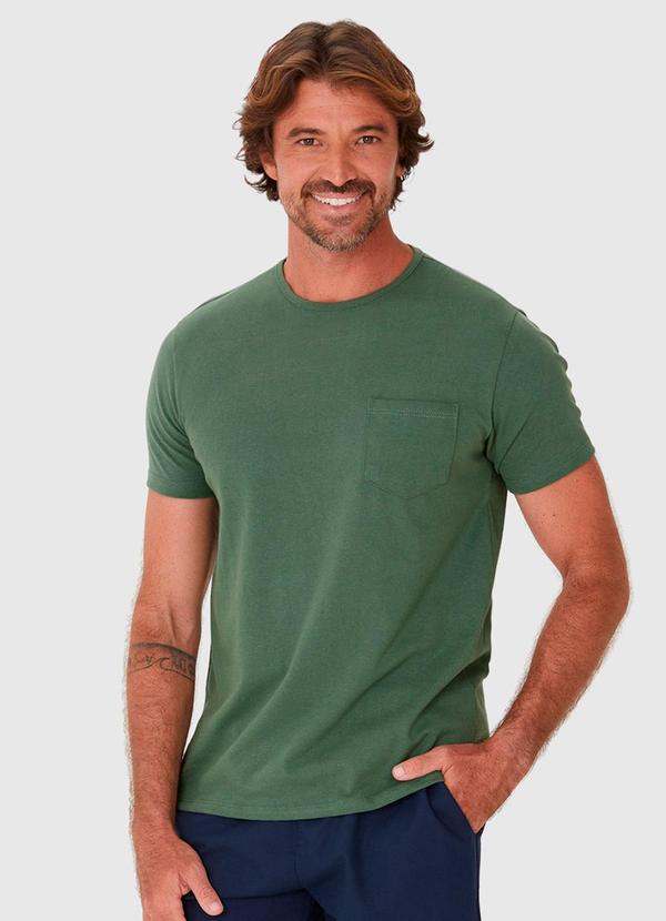 Malwee - Camiseta Masculina Bolso Frontal Verde 4