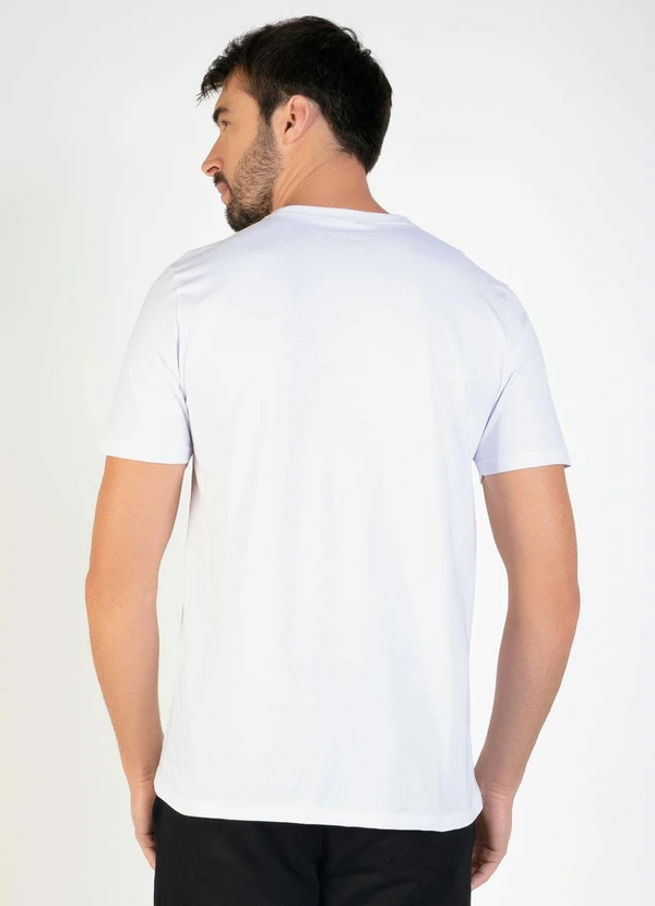 Basicamente - Camiseta Masculina Branca com Mangas Curtas 10