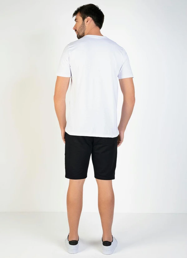 Basicamente - Camiseta Masculina Branca com Mangas Curtas 12