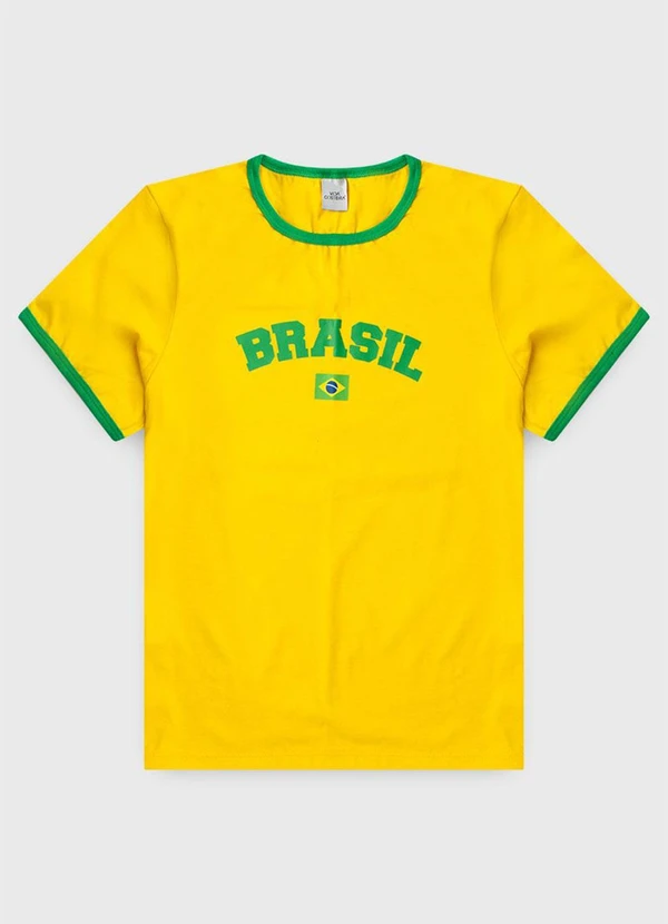 Vida Costeira - Camiseta Masculina Brasil Copa Amarela Amarelo 3