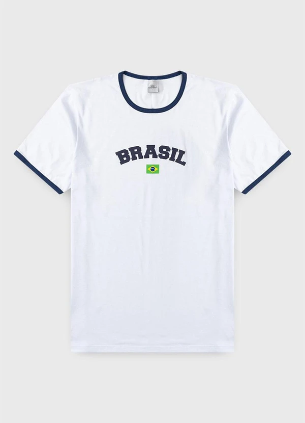 Vida Costeira - Camiseta Masculina Brasil Copa Branco Branco 3