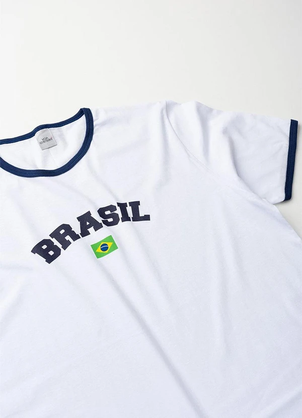 Vida Costeira - Camiseta Masculina Brasil Copa Branco Branco 4
