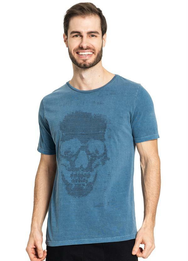 Rovitex - Camiseta Masculina Caveira Azul