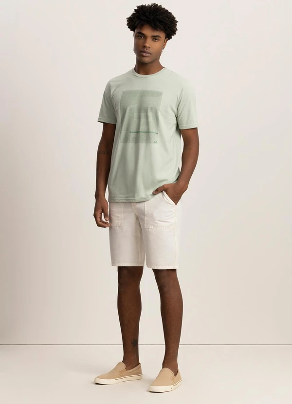 Fico - Camiseta Masculina com Estampa em Malha Verde 2