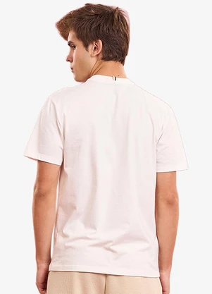 Minty - Camiseta Masculina com Estampa em Relevo Bege - MINTY