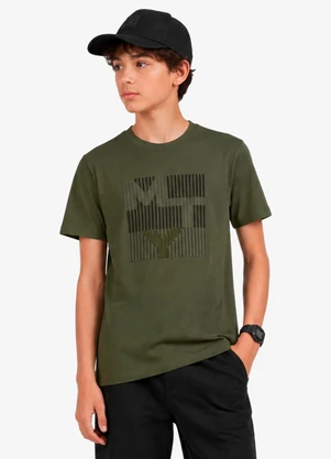 Minty - Camiseta Masculina com Estampa em Relevo Verde - MINTY