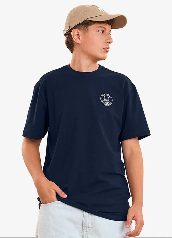 Minty - Camiseta Masculina com Estampa Localizada Azul