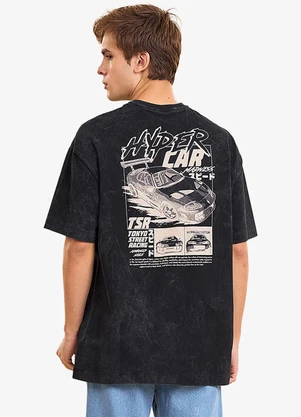 Minty - Camiseta Masculina com Estampa Localizada Preto - MINTY