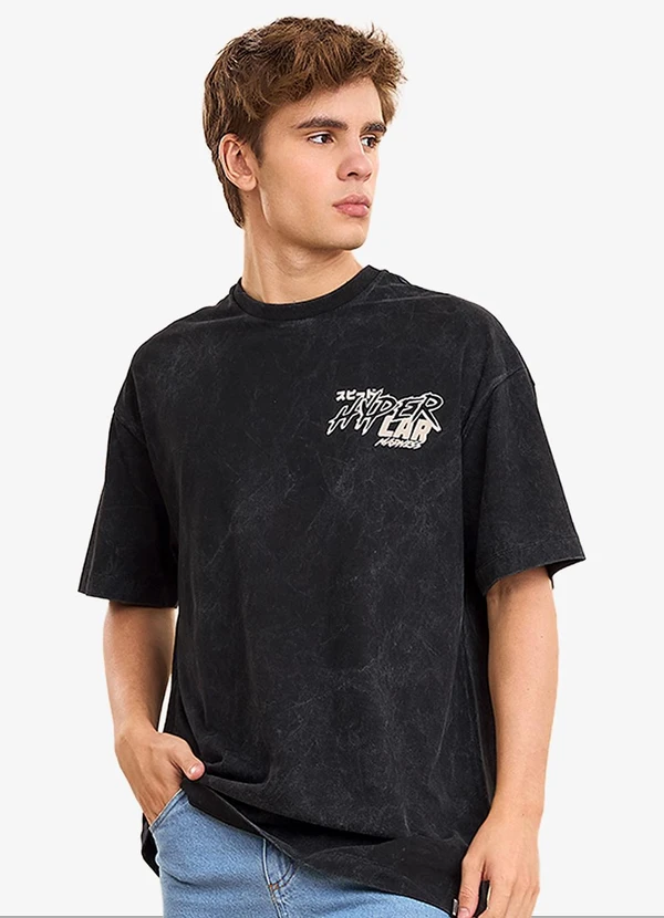 Minty - Camiseta Masculina com Estampa Localizada Preto
