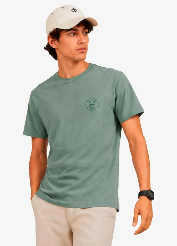 Minty - Camiseta Masculina com Estampa Localizada Verde