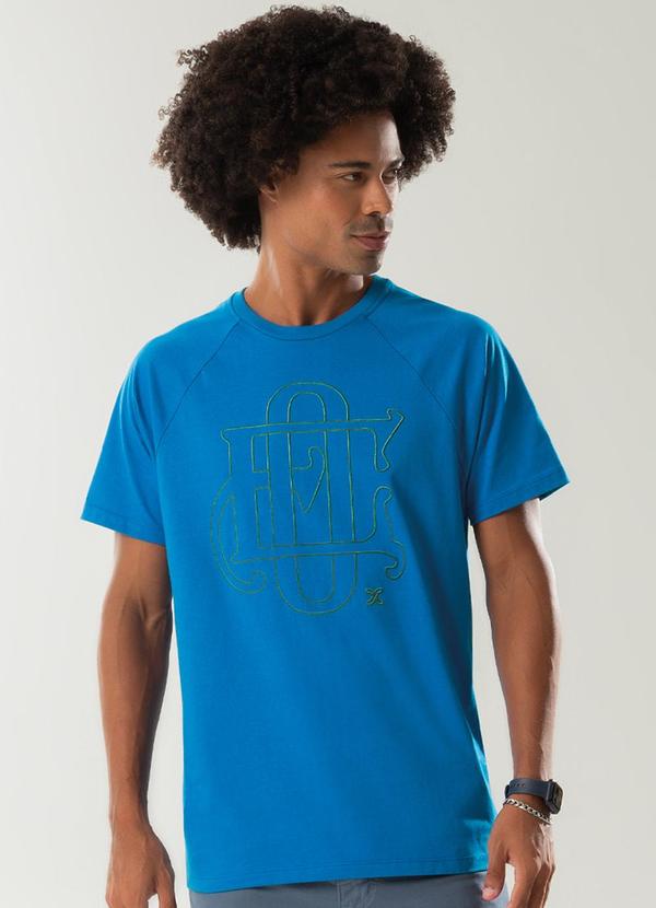 Exco - Camiseta Masculina com Relevo Azul 1