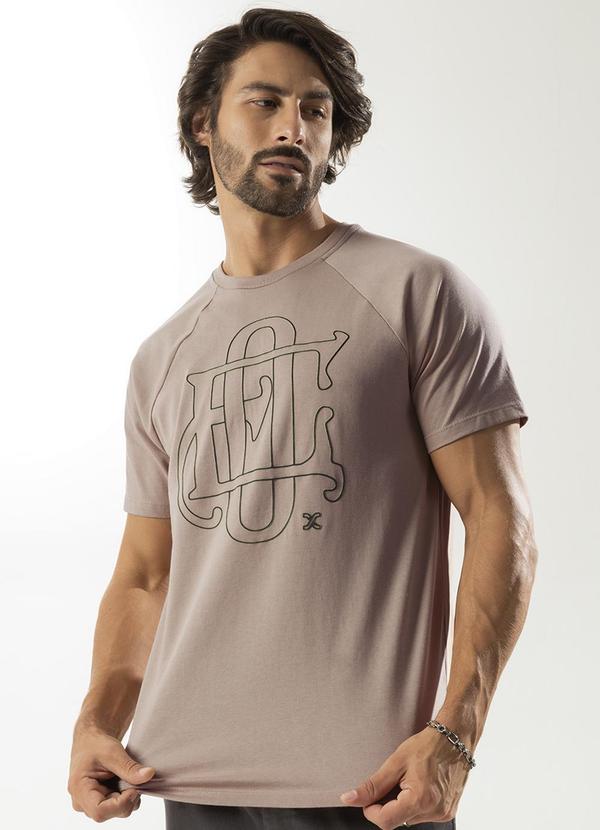 Exco - Camiseta Masculina com Relevo Marrom