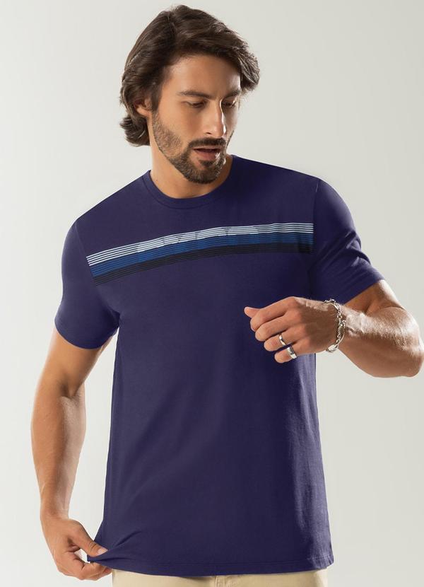 Exco - Camiseta Masculina Comfort Básica Azul