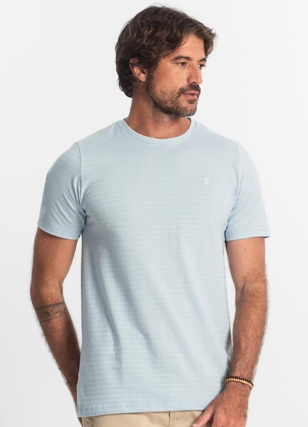 Diametro - Camiseta Masculina Cotton Listrado Azul
