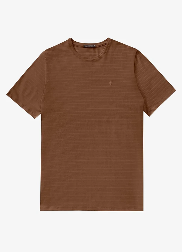 Diametro - Camiseta Masculina Cotton Listrado Marrom 4