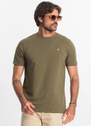 Diametro - Camiseta Masculina Cotton Listrado Verde - DIAMETRO