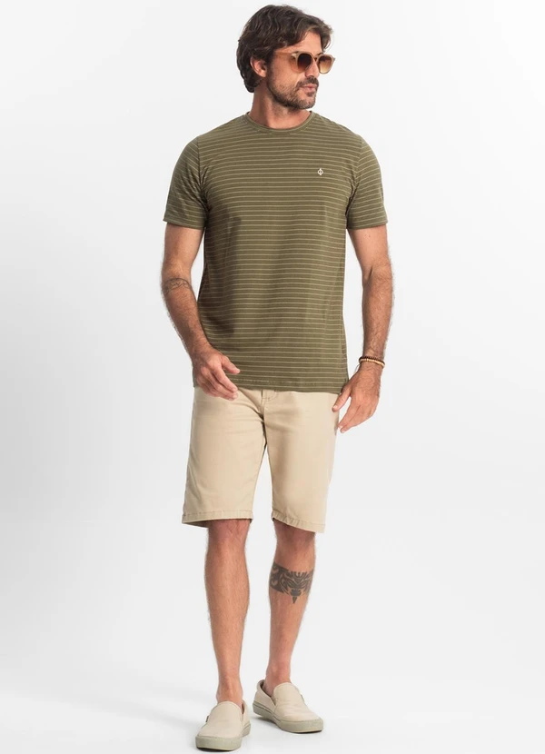 Diametro - Camiseta Masculina Cotton Listrado Verde 3