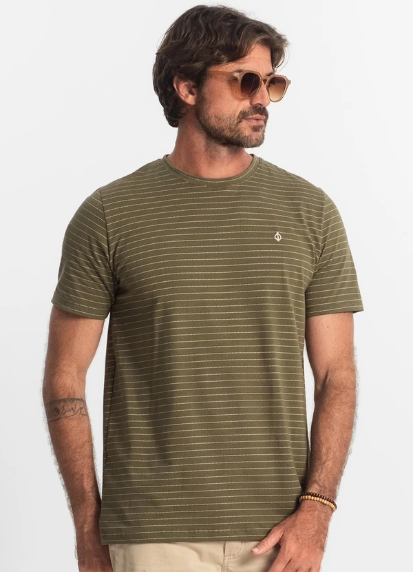 Diametro - Camiseta Masculina Cotton Listrado Verde 4