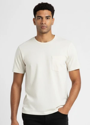 Camiseta Masculina em Algodão Just Basic Branco - JUST BASIC