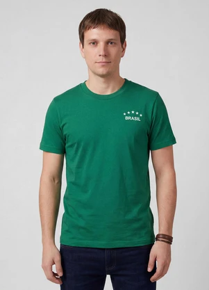 Select - Camiseta Masculina em Cotton Leve Brasil Verde - SELECT