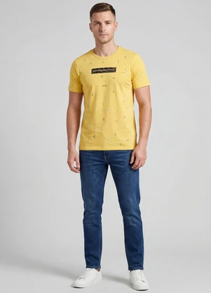 Select - Camiseta Masculina em Meia Malha Amarelo - SELECT
