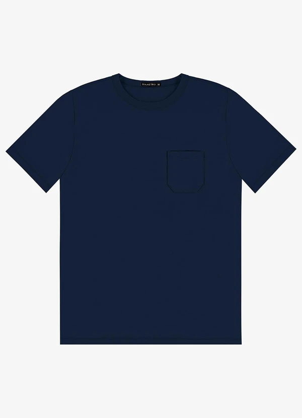 Diametro - Camiseta Masculina em Meia Malha Azul