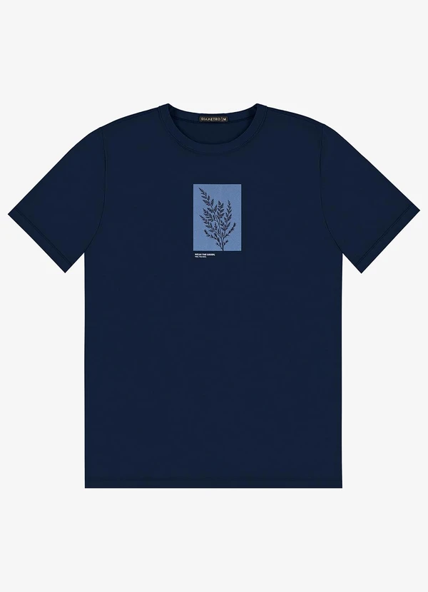 Diametro - Camiseta Masculina em Meia Malha Azul