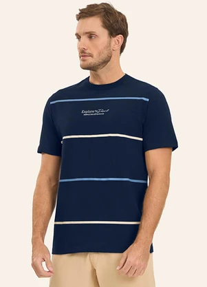 Diametro - Camiseta Masculina em Meia Malha Azul - DIAMETRO