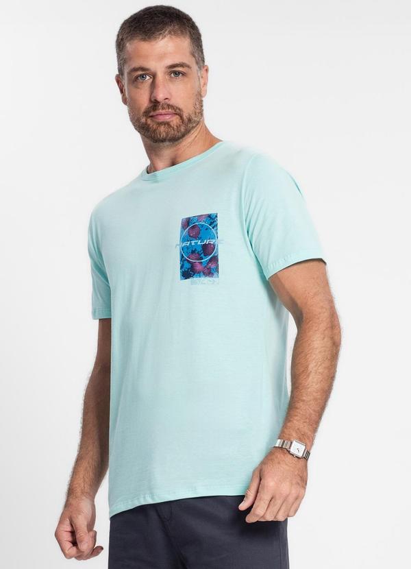 Diametro - Camiseta Masculina em Meia Malha Azul