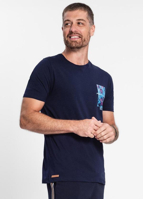 Diametro - Camiseta Masculina em Meia Malha Azul