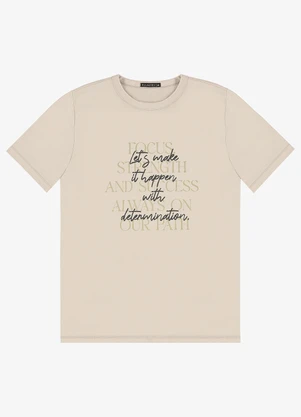 Diametro - Camiseta Masculina em Meia Malha Bege - DIAMETRO