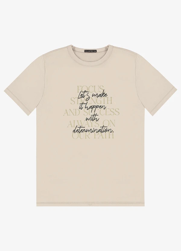 Diametro - Camiseta Masculina em Meia Malha Bege