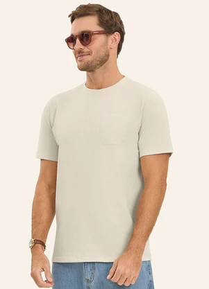 Diametro - Camiseta Masculina em Meia Malha Bege - DIAMETRO