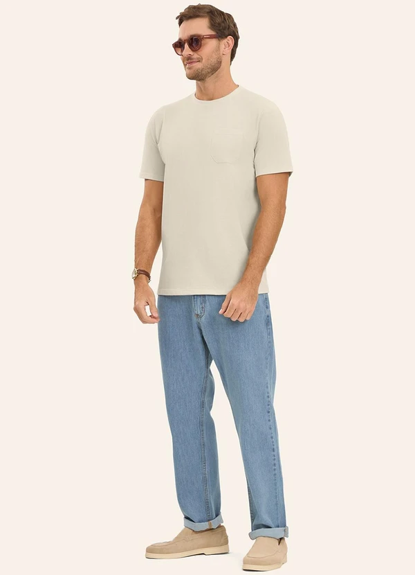 Diametro - Camiseta Masculina em Meia Malha Bege 2