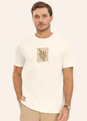 Diametro - Camiseta Masculina em Meia Malha Bege - DIAMETRO