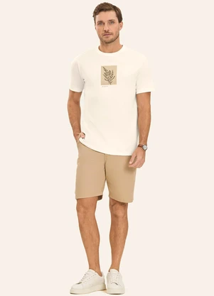 Diametro - Camiseta Masculina em Meia Malha Bege - DIAMETRO