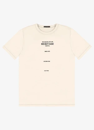 Diametro - Camiseta Masculina em Meia Malha Bege - DIAMETRO