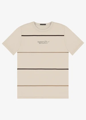 Diametro - Camiseta Masculina em Meia Malha Bege - DIAMETRO