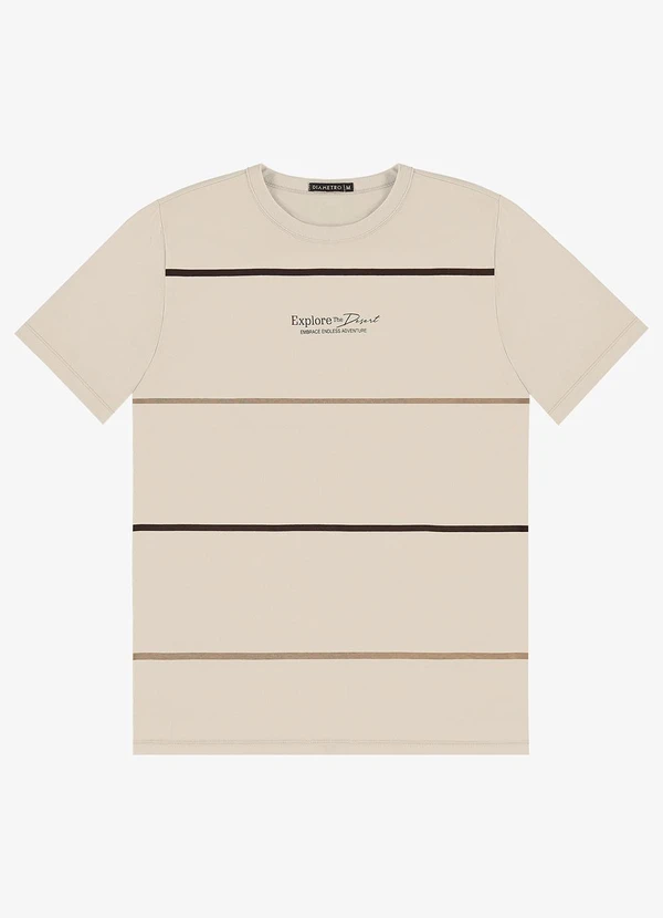 Diametro - Camiseta Masculina em Meia Malha Bege