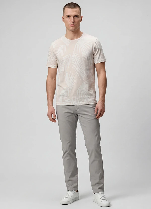 Select - Camiseta Masculina em Meia Malha Bege 2