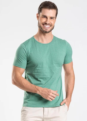 Select - Camiseta Masculina em Meia Malha Botonê Verde - SELECT