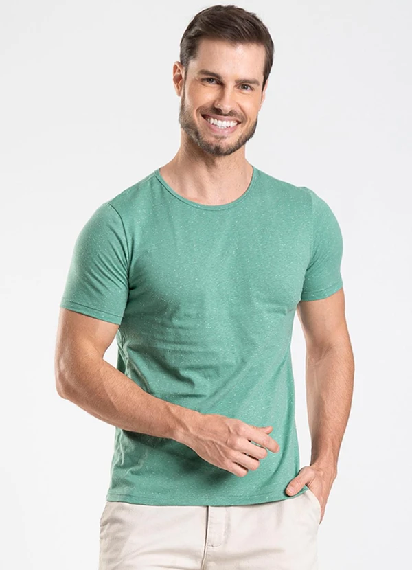 Select - Camiseta Masculina em Meia Malha Botonê Verde 1