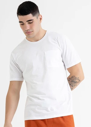 Just Basic - Camiseta Masculina em Meia Malha Branco - JUST BASIC