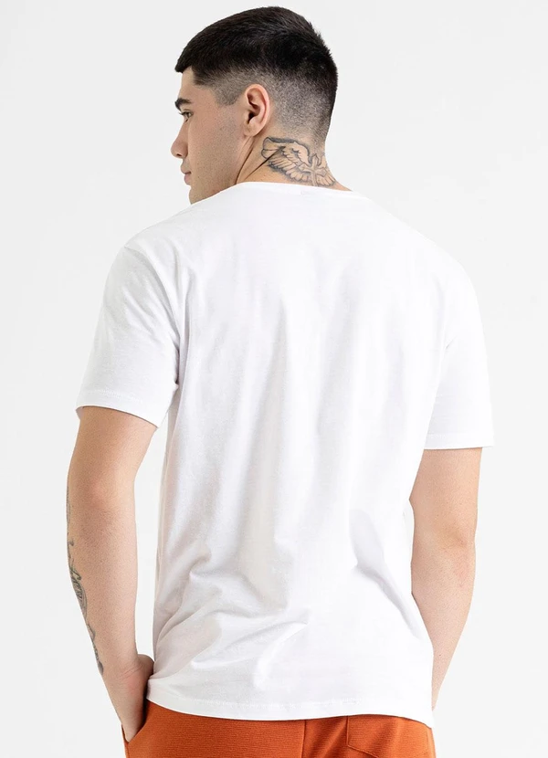 Just Basic - Camiseta Masculina em Meia Malha Branco 2
