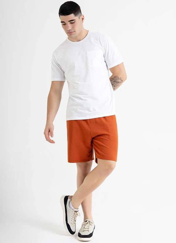 Just Basic - Camiseta Masculina em Meia Malha Branco 3