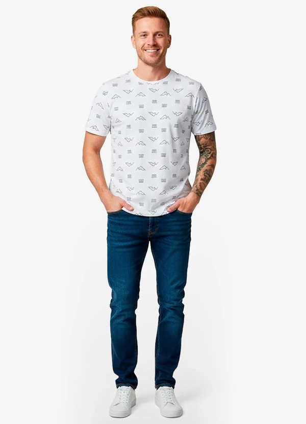 Select - Camiseta Masculina em Meia Malha Branco 3