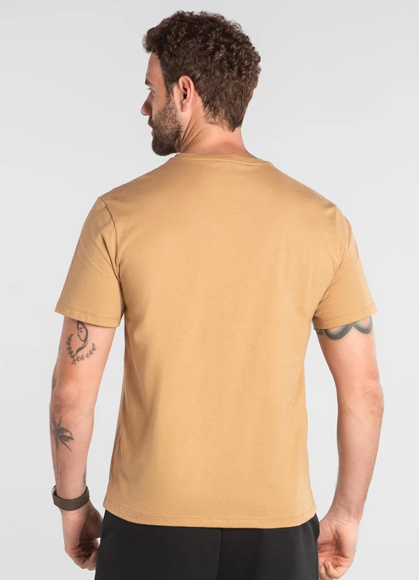 Just Basic - Camiseta Masculina em Meia Malha Just Basic Bege 2