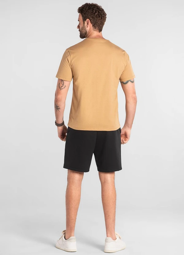 Just Basic - Camiseta Masculina em Meia Malha Just Basic Bege 4