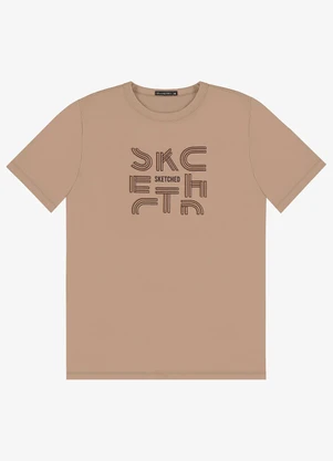 Diametro - Camiseta Masculina em Meia Malha Marrom - DIAMETRO